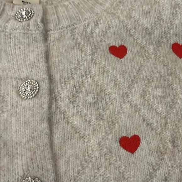 Jessica Simpson Red Heart ♥️ Cardigan Sweater. Size M - Picture 2 of 3